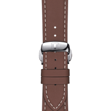 Load image into Gallery viewer, PRE-ORDER: BROWN LEATHER STRAP 21/18 MM, STEEL BUCKLE, GENTLEMAN POWERMATIC 80 SILICIUM T600044597