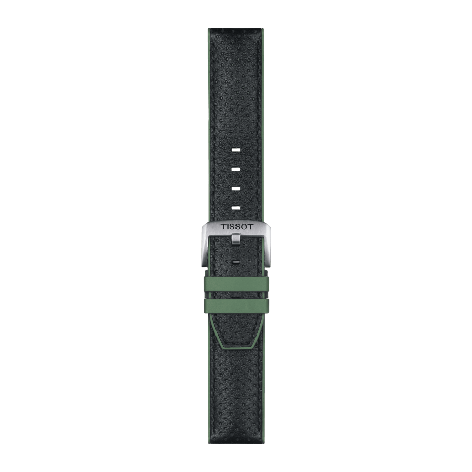 GREEN LEATHER AND RUBBER STRAP LUGS 22 MM